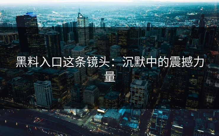 黑料入口这条镜头：沉默中的震撼力量