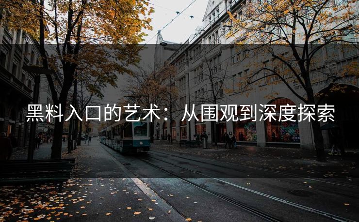 黑料入口的艺术：从围观到深度探索