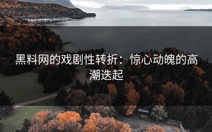 黑料网的戏剧性转折：惊心动魄的高潮迭起